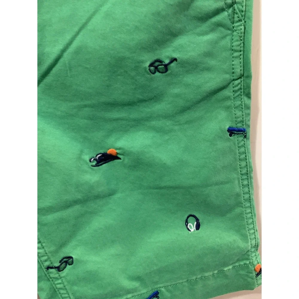 Gap Kids Boys Green Lived-In Chino Shorts Embroidered Skateboard Size 16 Regular